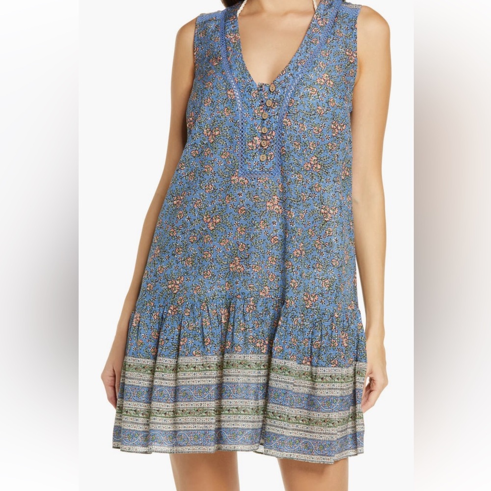 Veronica Beard Blue Floral Mini Dress Small